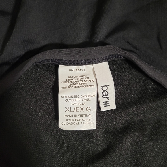 NWT Bar III Deep Plunge Ruffle Neck Cross Back Cheeky One-Piece Swimsuit - Picture 5 of 6